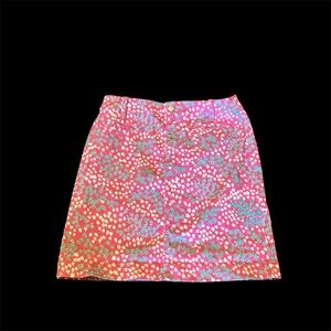 Talbots Pink and White Knee-Length Pencil Skirt